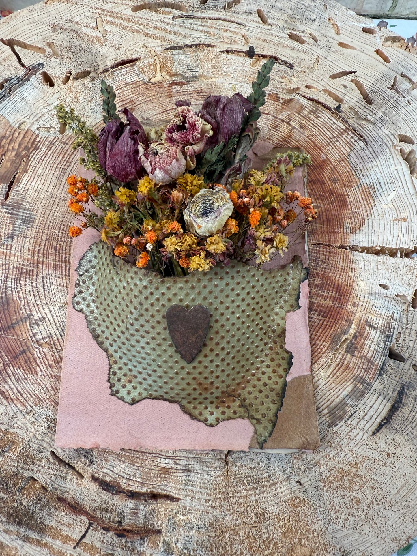 Rustic Heart Bouquet Card