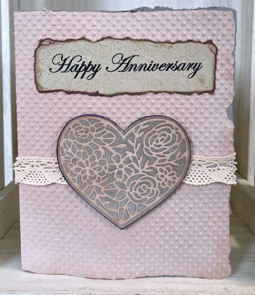 Pink Happy Anniversary card