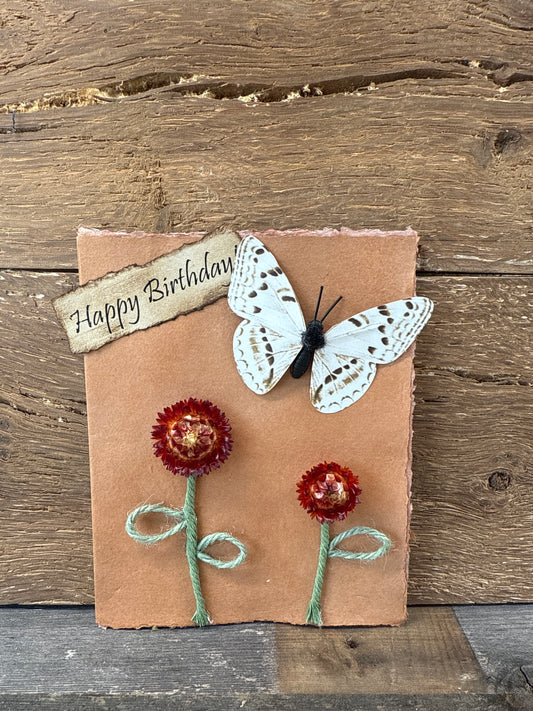 Birthday Butterfly Floral Card